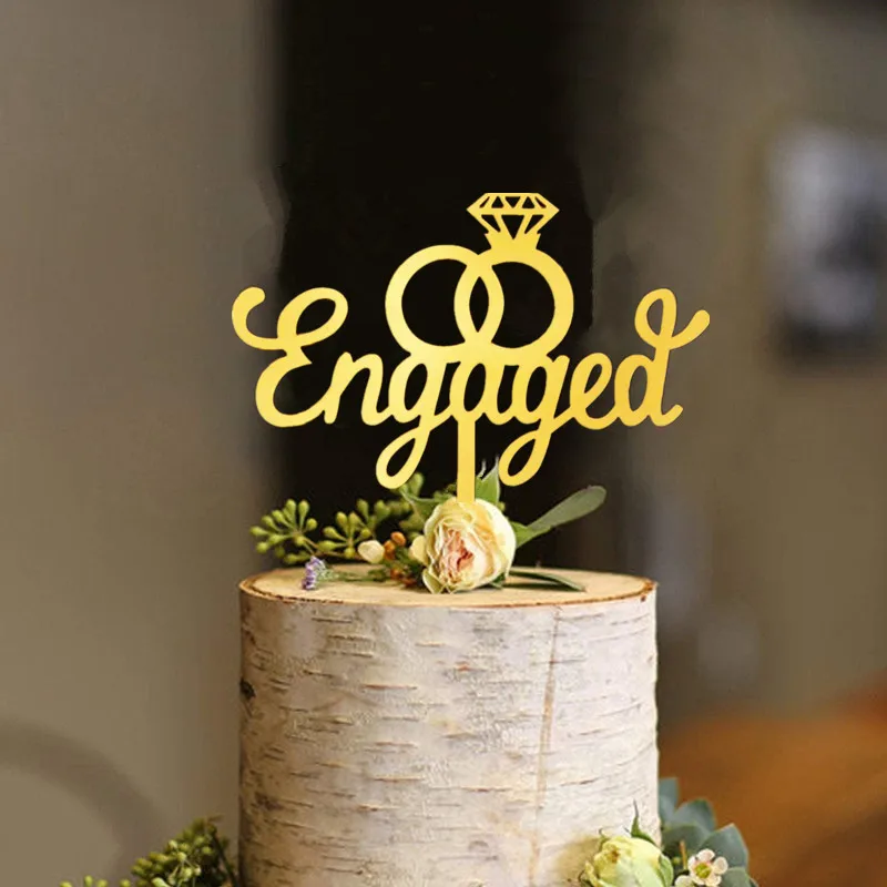 

Мы обручены золотым и серебряным топпером для торта, украшения для свадебной помолвки, девичника, реквизит для свадебвечерние вечеринки