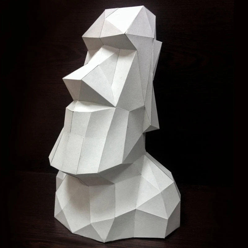 Домашнее украшение сделай сам Пасхальная статуя фигурка бумажная модель пазлы