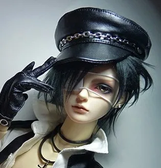 

BJD doll hats bjd caps British Rock Punk Retro Metal Chain Dazheng Wind Cap for 1/3 1/4 BJD SD DD MSD MDD SD17 Uncle doll size