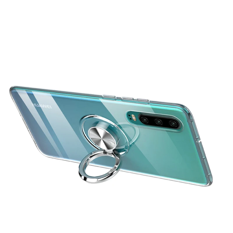 Чехол для Huawei P30 Lite Роскошный чехол с магнитным кольцом-подставкой мягкие