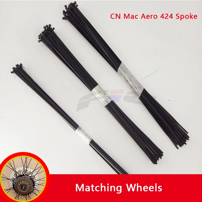Ультралегкие спицы CN Mac аэро 424 с лезвиями для шоссейных колес черные J-образные