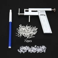 professional safe steel ear nose navel body piercing gun 72pcs studs tool kit set with durable box acehe