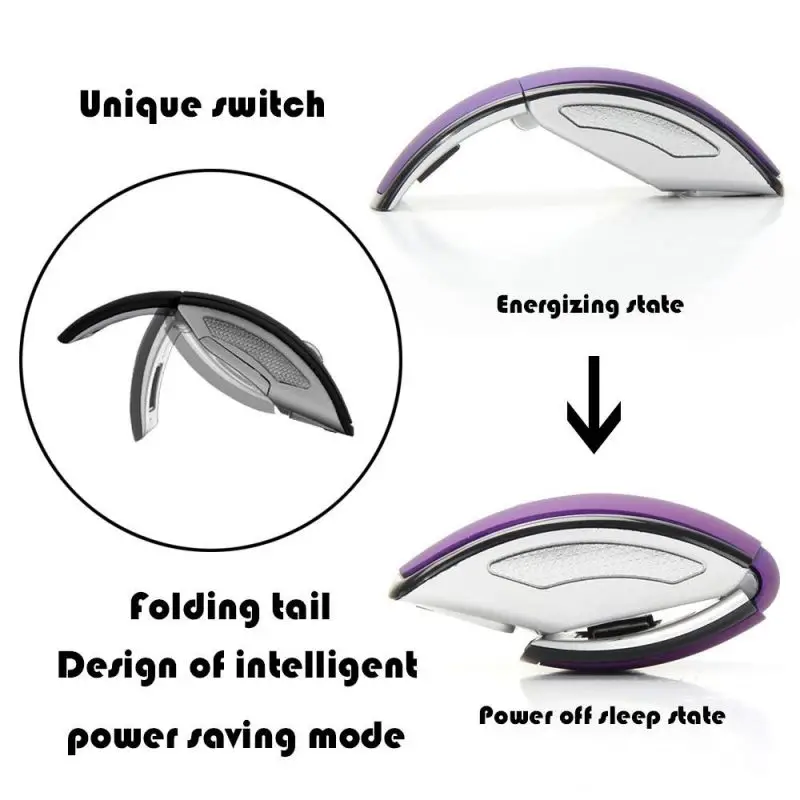 Беспроводная мышь 2 4G Портативная оптическая компьютерная складная мышка мини