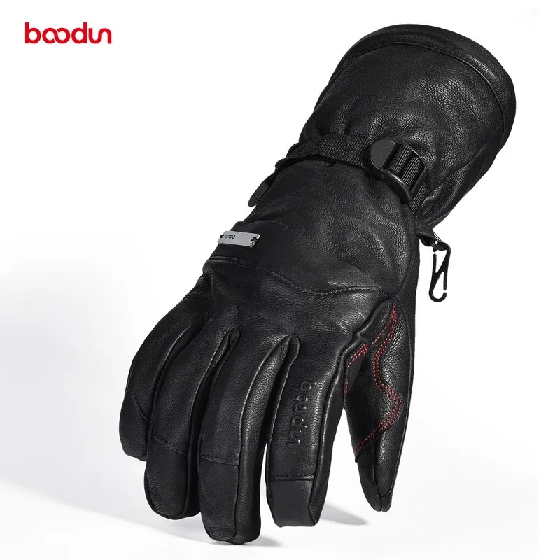 Лыжные перчатки из натуральной кожи с сенсорным экраном теплые флисовые зимние