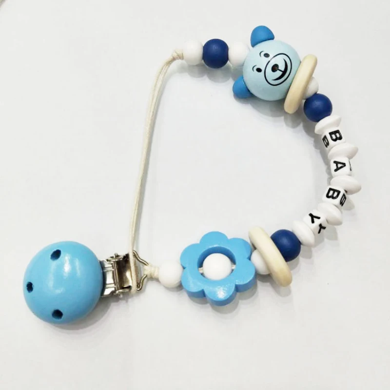 

Baby Wooden Pacifier Clip Anti-chain Infant Chain Newborn Teething Pacifier Chain Holder For Baby Chew Toys