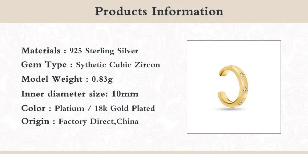 

GS Sterling 925 Silver Brincos Womens Hoop Earrings Fashion C-shaped Zircon Single Pendientes Fine Jewel Gift For Women Girl