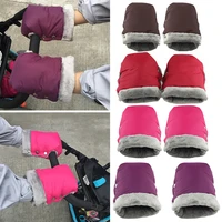 2pcs soft winter warm stroller gloves waterproof mother hand muff pram mitten clutch cart baby care accessories