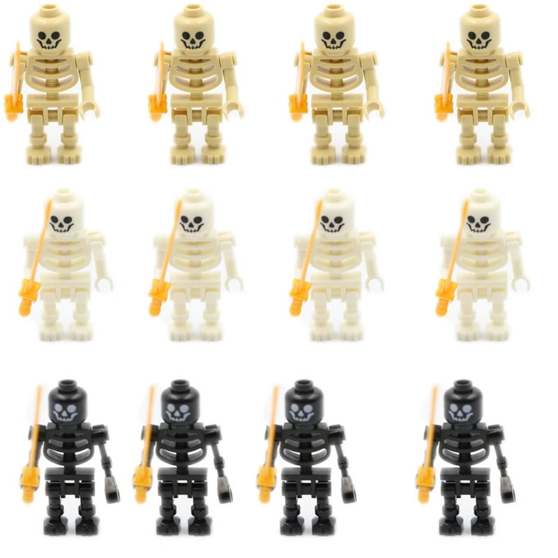 Ninja Skeleton Medieval Castle Knight Warriors Skeletons Building Blocks Strong Orcs Figures Collection Toys For Kids Gifts lego technic gears