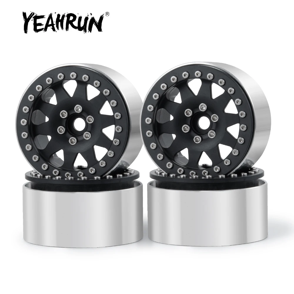 

YEAHRUN 4Pcs Metal Alloy 2.2 inch Beadlock Wheel Rims Hubs 35mm for TRAXXAS TRX-4 Axial Wraith 90018 1/10 RC Crawler Car Parts