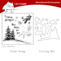 naughty christmas tree dies clear stamps for scrapbooking card making photo album silicone stamp diy decorative crafts