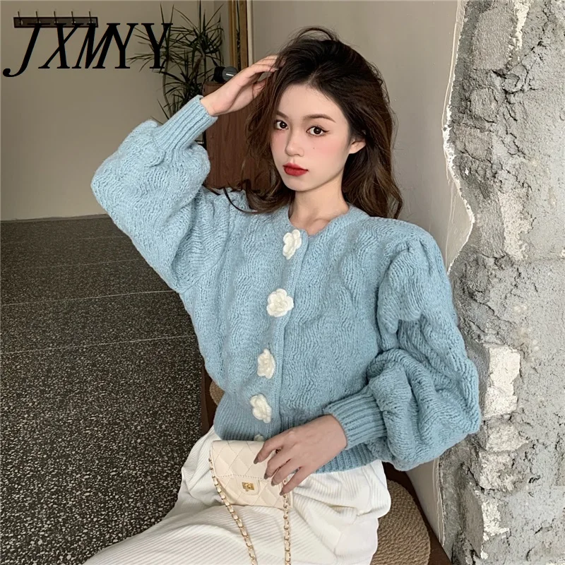 Укороченный свитер JXMYY корейский Кардиган укороченный топ 2021 модные свитера