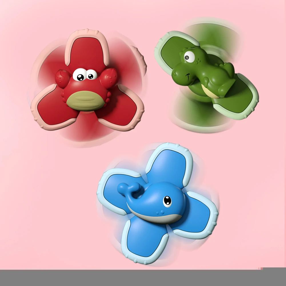 

Baby Cute Cartoon Spin Top Bath Toys Teether Bathing Sucker Spinner Suction Fingership Gyroscope Children Kids Spinning Toy Gift