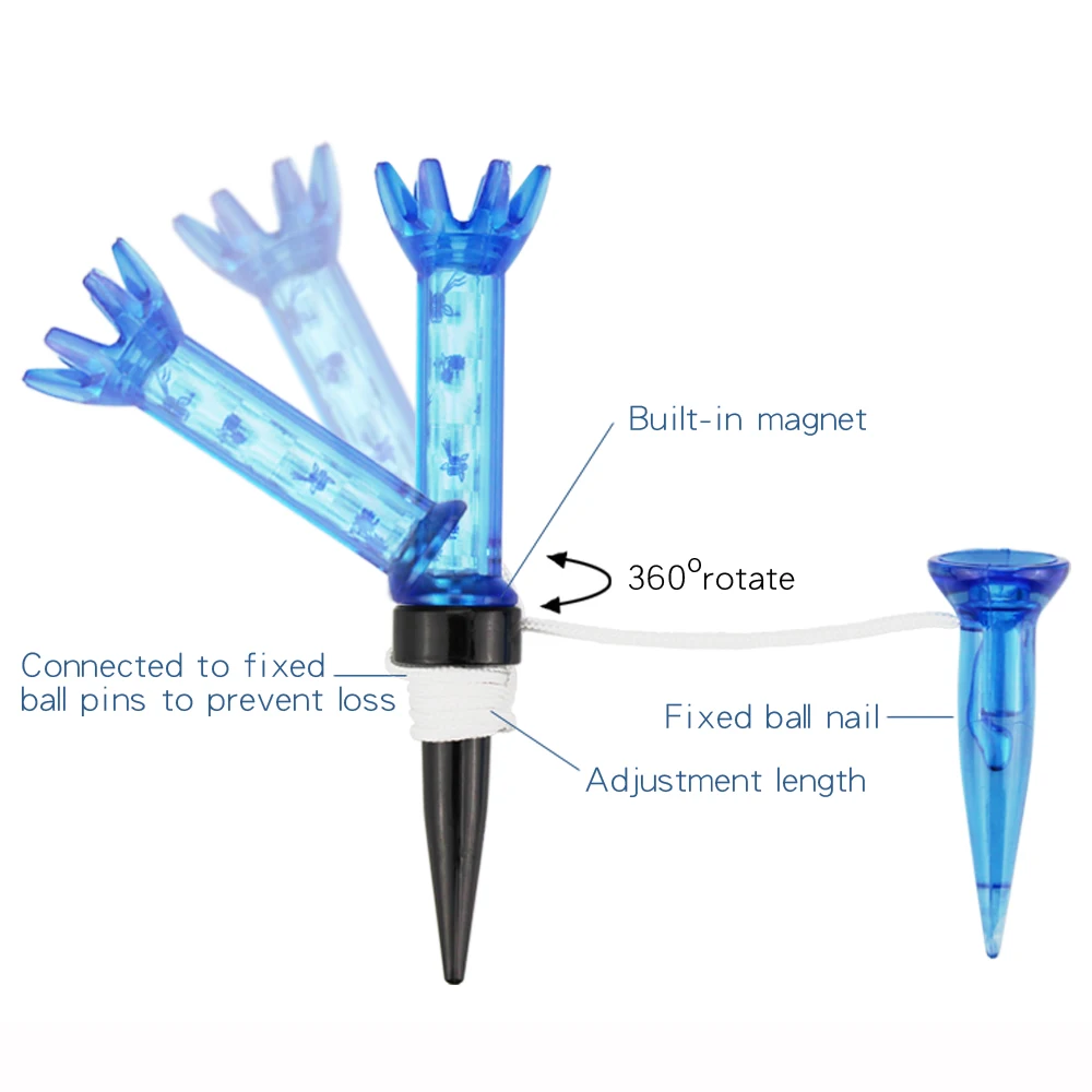 1 шт. магнитные пластиковые тройники для гольфа 70 мм/80 мм 360 градусов |