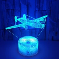 airplane 3d lamp illusion lights led night light for bedroom decoration colorful night lamp for children gifts boy birthday