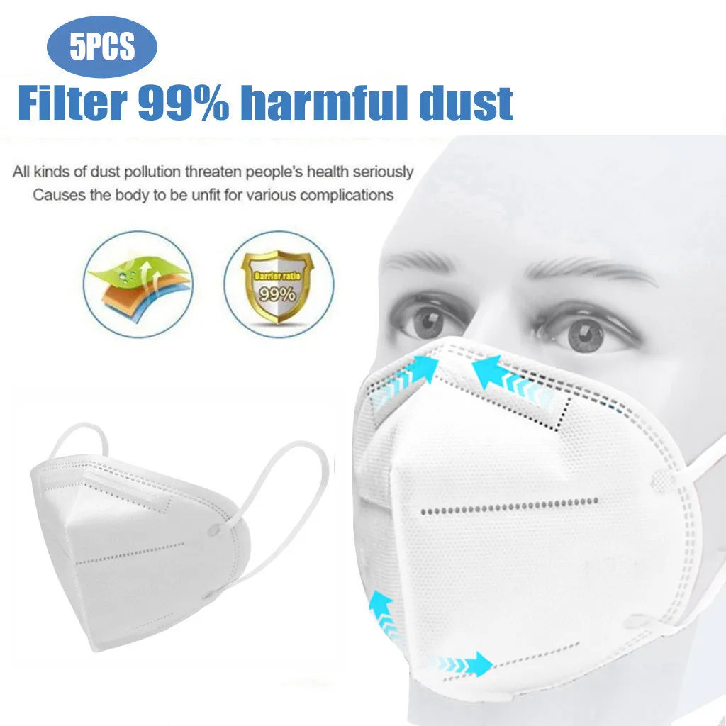 

Breathable Mask 5-Layer High-Density Dust Mask PM2.5 Wind And Mist Pollution Protection Filter Non-Woven Mascarilla Fast Ship E