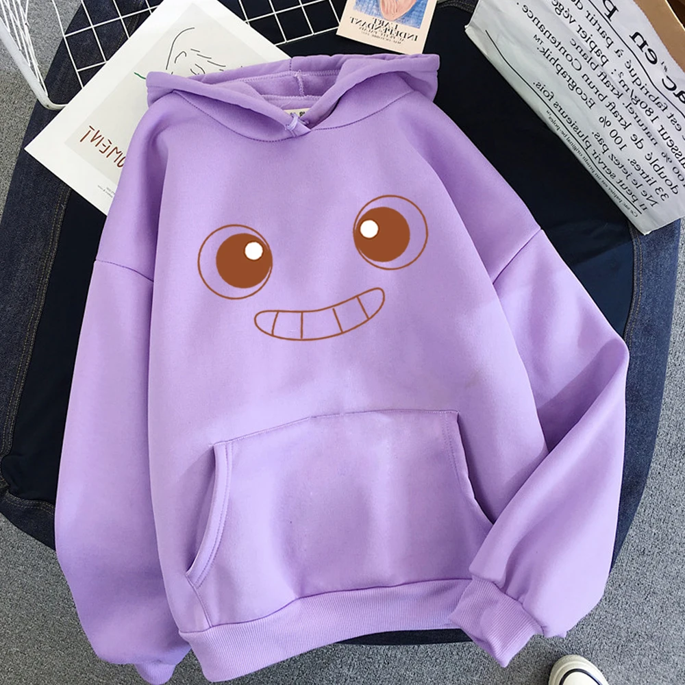 

Women Warm Loose Sweatshirt Casual Punk Clothes Anime Hoodies Smiley Print Oversized Hoodie Streetwear