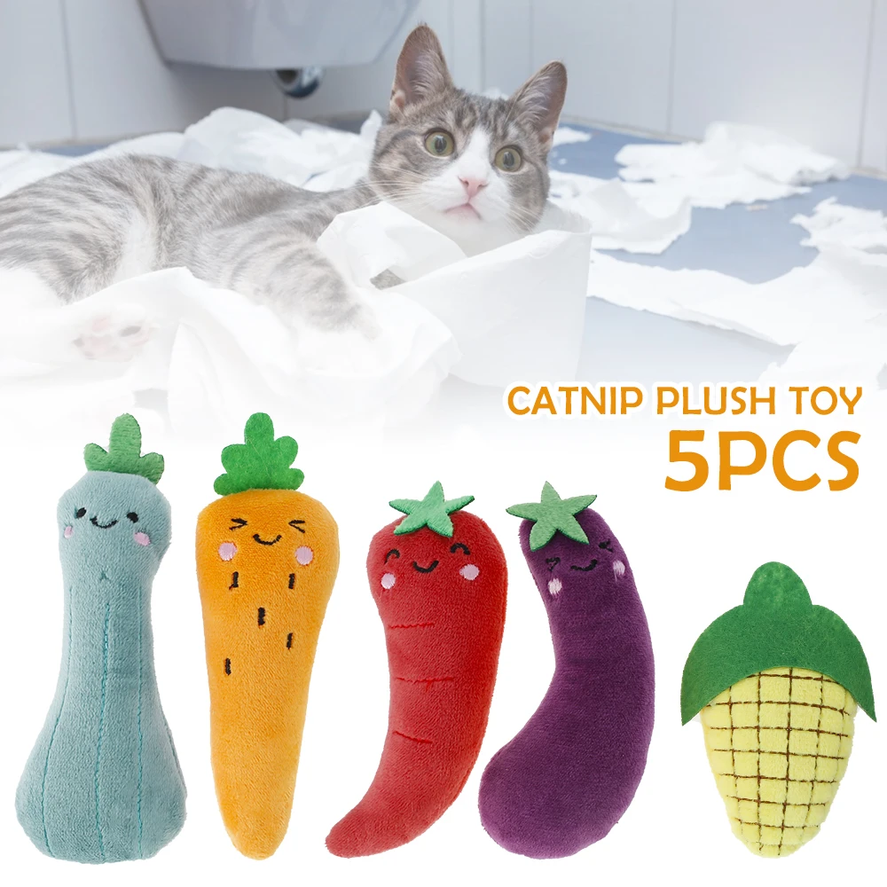 Мягкая Плюшевая морковка 5 шт. в форме кошачьей мяты кукурузы баклажанов перца