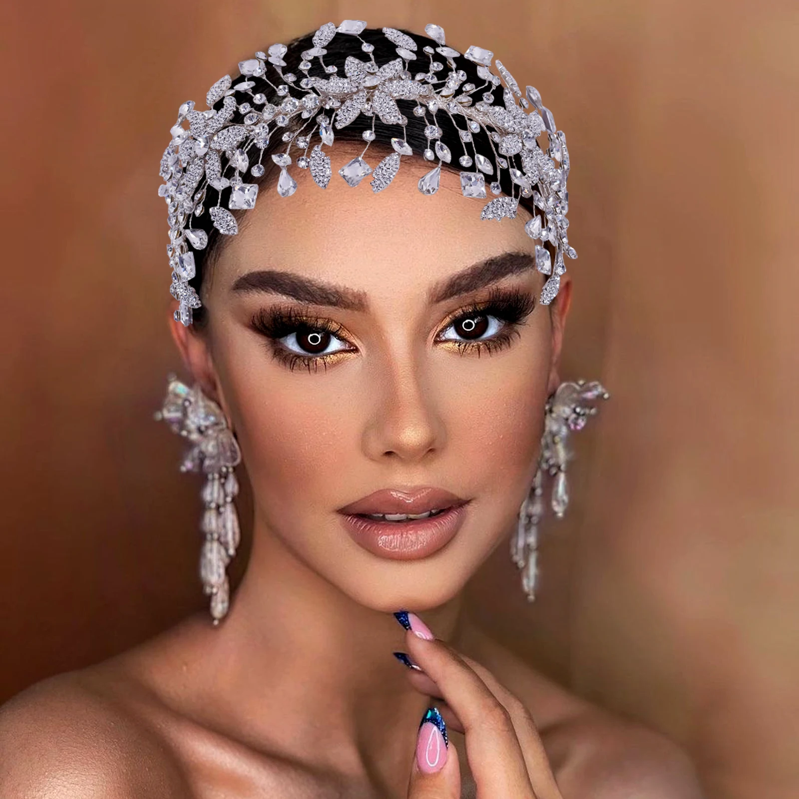 

TOPQUEEN HP384 Luxury Bling Wedding Headband Wedding Hair Jewelery Bridal Tiaras and Crowns Large Pageant Crown King Headpiece