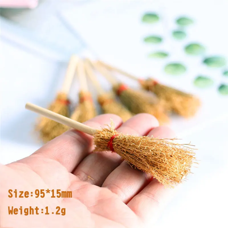 

Handmade Mini Broom Red Rope Lightweight Straw Brooms Dollhouse Accessories Funny Toys Pretend Play House For children