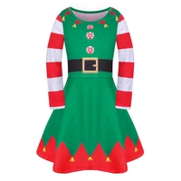 lovely winter dress for girls snowman christmas cosplay dress red print vintage costume swing party dress