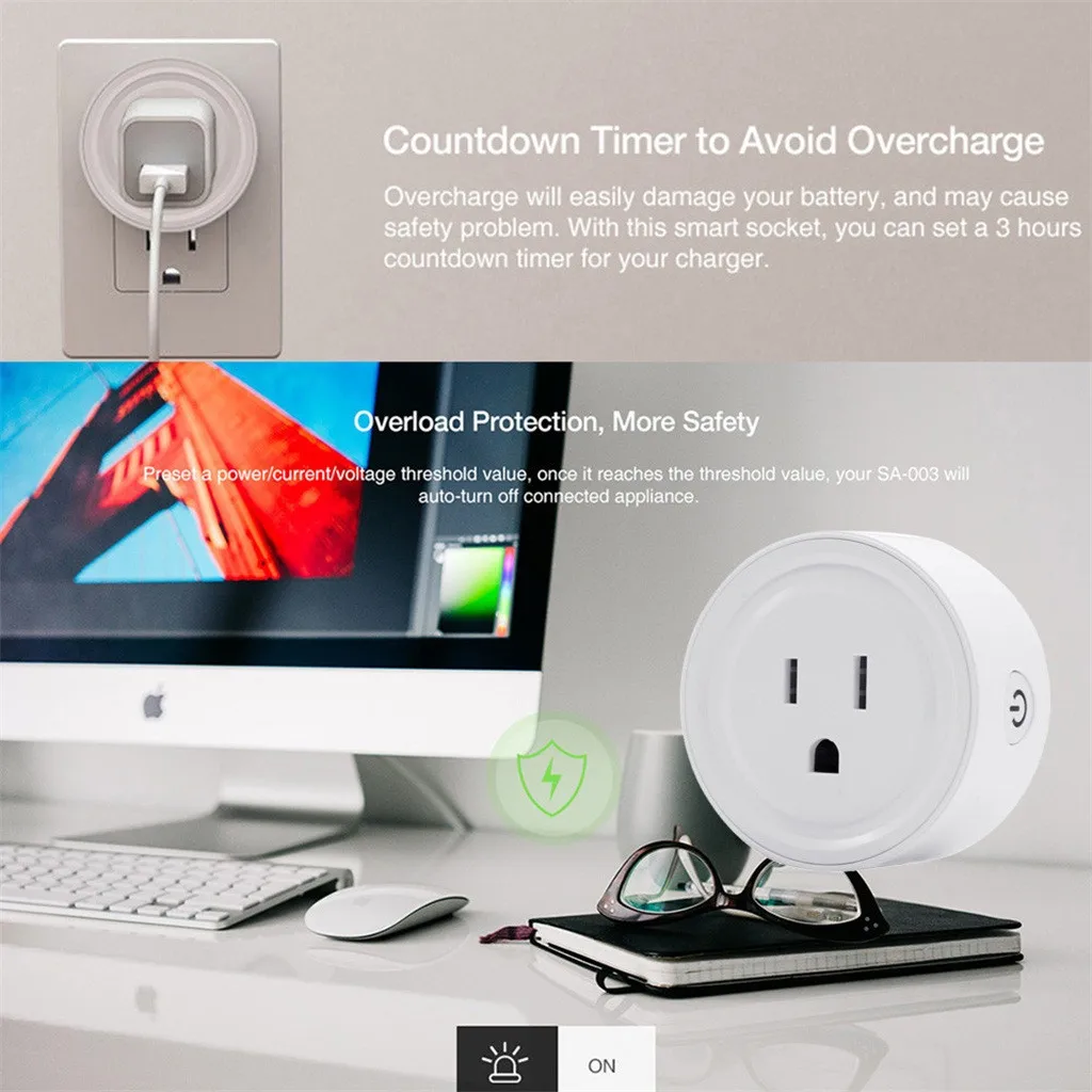 Ouhaobin, 4 шт., умная вилка, умная, WiFi, розетка, США, вилка, переключатель для Google Home, приложение, управление, для Amazon Alexa, подключено