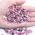 Светлая роза AB, стразы из смолы, круглые, с плоской задней поверхностью, без горячей фиксации, 2 мм-6 мм, для украшения ногтей, 3D, для изготовления ювелирных изделий