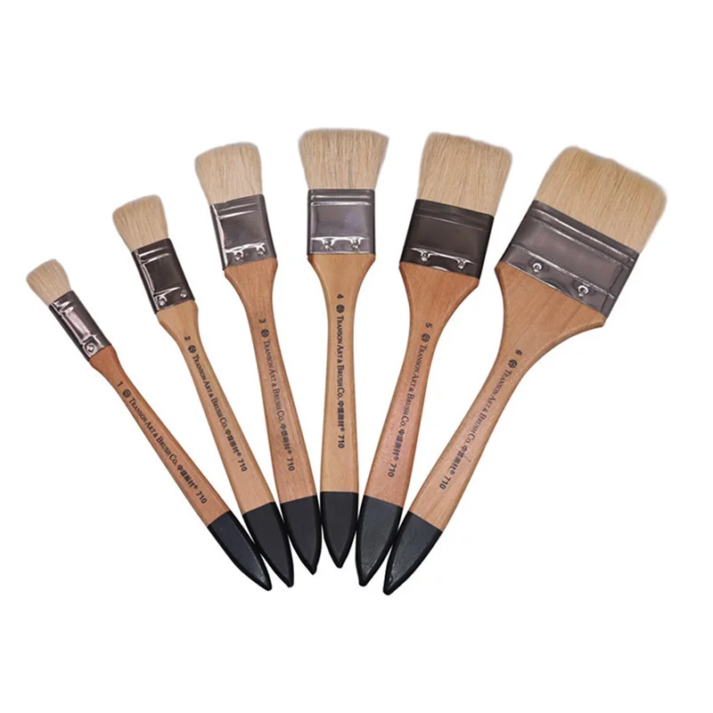 Кисть для рисования акриловыми красками шерстяная щетка разных размеров