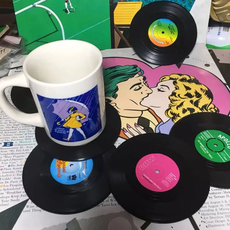 Виниловые подставки для записей настольные коврики чашки напитков Нескользящие