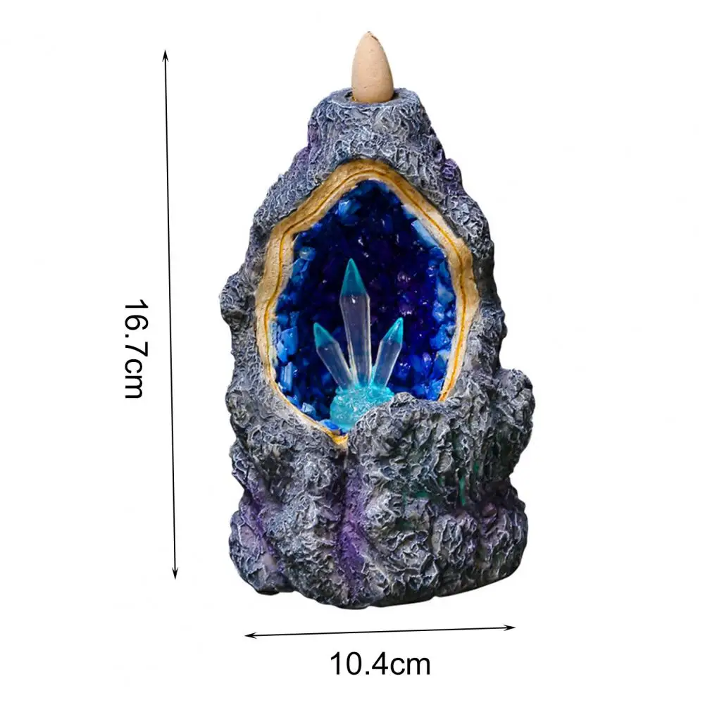 

Incense Burner Delicate Decorative Resin Easy Use Censer Holder with Colorful Light for Decorating Home Decor Office