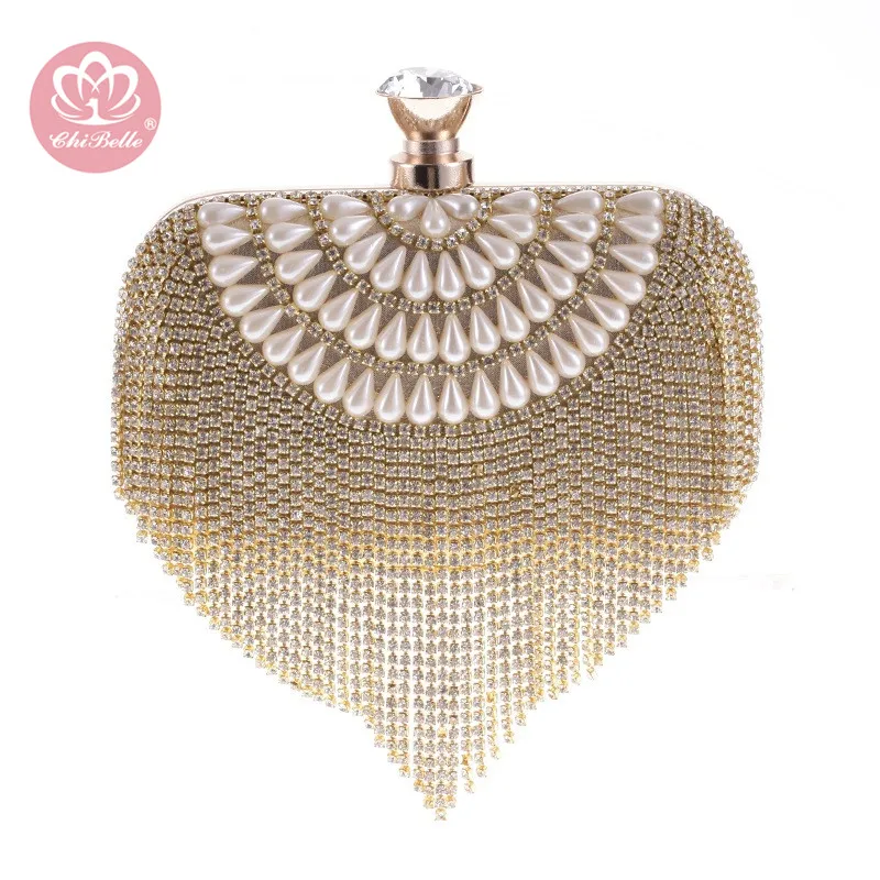 Чи Belle Блестящий со стразами с украшением в виде кристаллов белая жемчужная