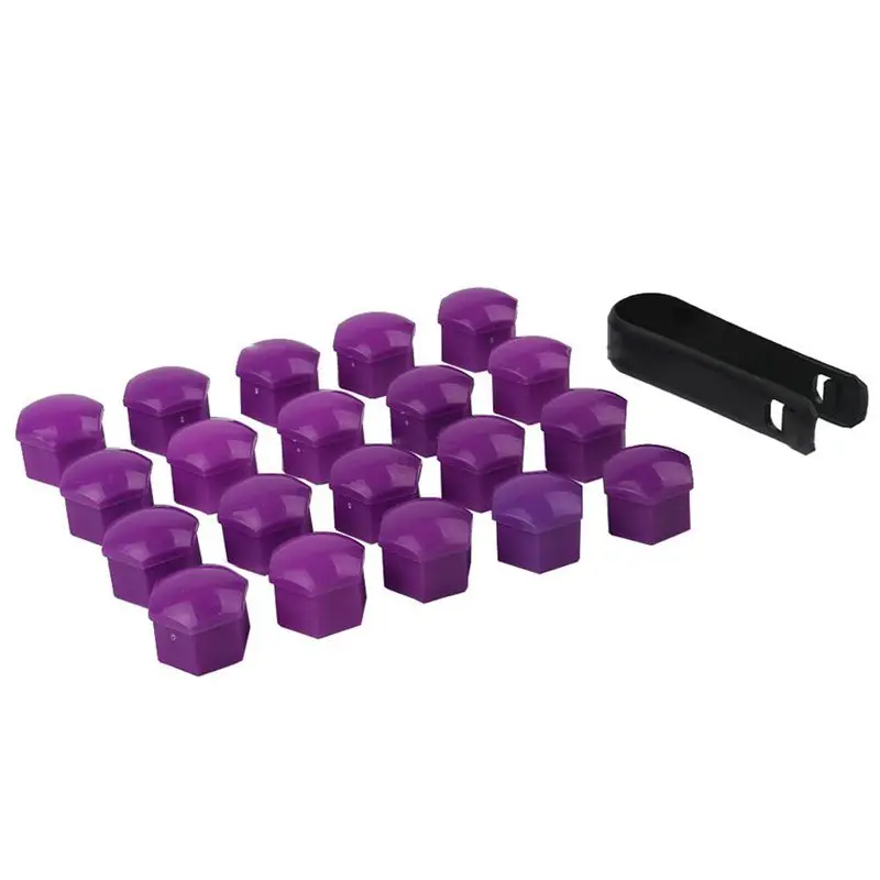 20 шт. фиолетовый Пластик колеса гайка болт крышки Кепки с удаление инструмент для