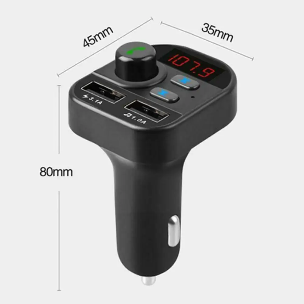 

Car Bluetooth 5.0 Wireless FM Transmitter Kit MP3 Music Charge Detection Player Battery USB Voltage Fast Radio Adapter E5M3