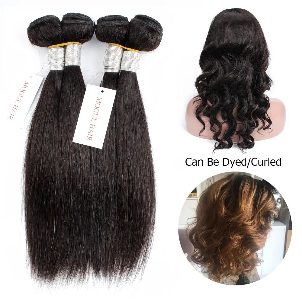 MOGUL HAIR 50 г/шт. 4/6 пряди ков с 4x13 фронтальной сеткой 10 16 дюймов натуральный цвет