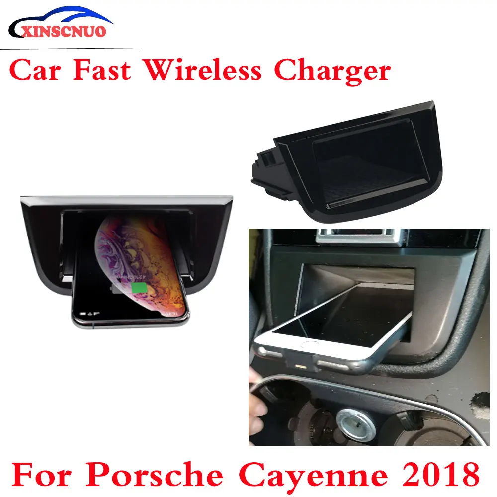10 Вт QI автомобильное беспроводное зарядное устройство фото для Porsche Cayenne 2017 2018 2019
