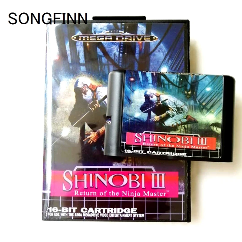 

Карта памяти 16 бит MD с коробкой для Sega Mega Drive для Genesis Megadrive - Shinobi 3