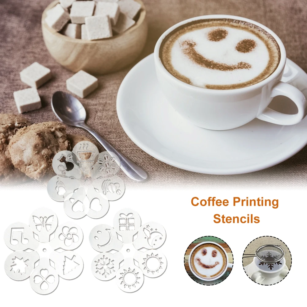 19 шт. термостойкие трафареты для печати на кофе | Дом и сад