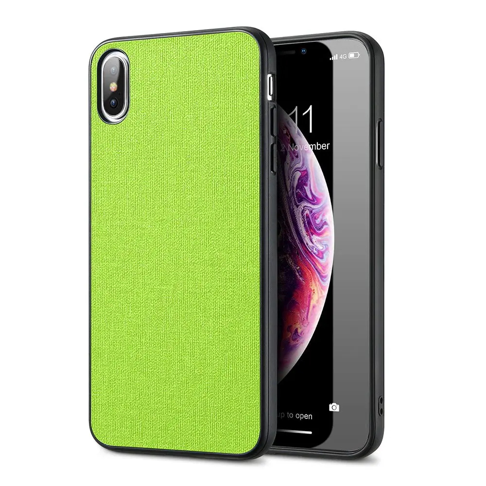 Green Роскошный тканевый текстурный чехол для iPhone XR XS Max X 11 Pro, мягкий ТПУ чехол для телефона чехол для iPhone 5 5S SE 6 6S 7 8 Plus - Цвет: Green