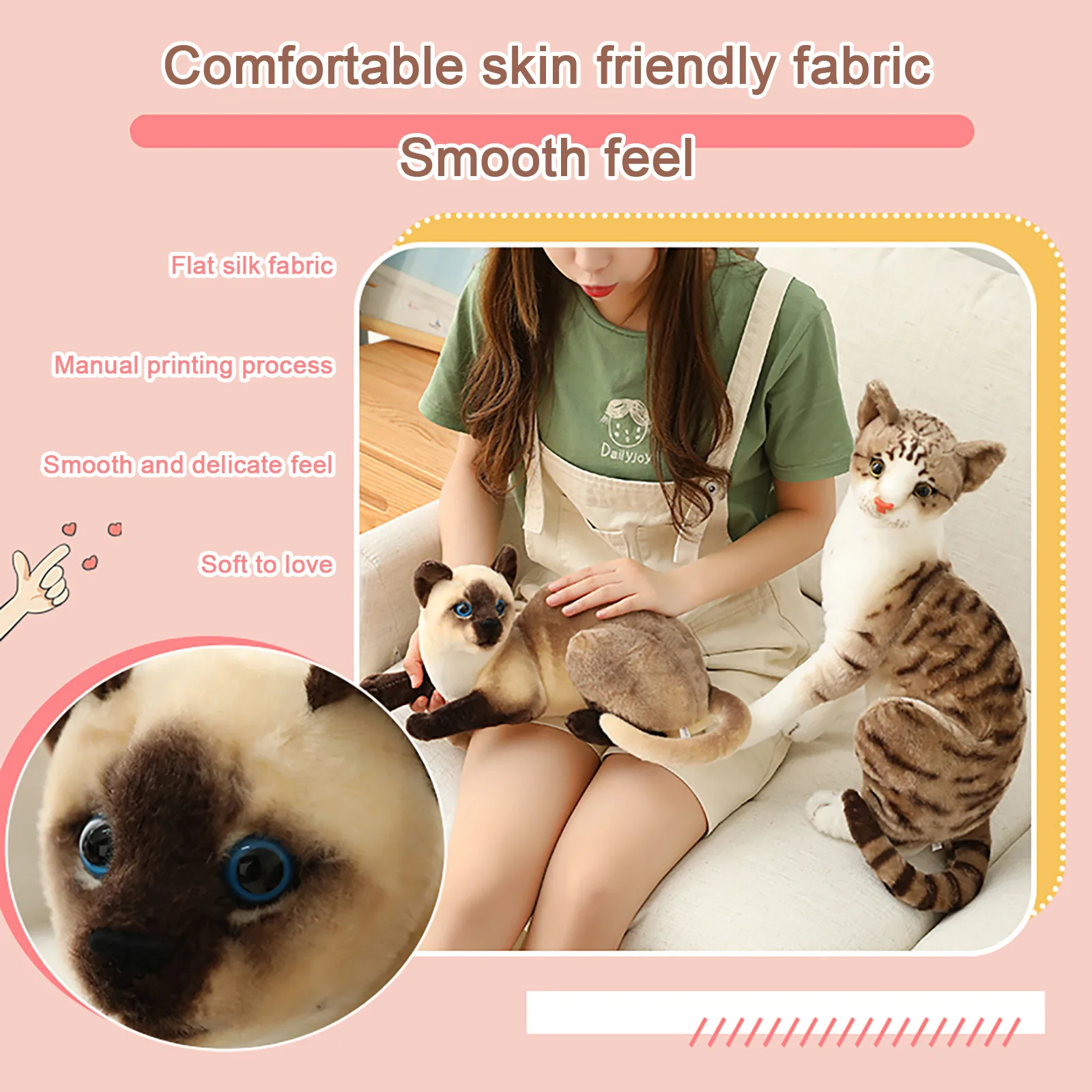

Simulation Cat Plush Kawaii Animals Kids Birthday Party Gifts Cat Doll Cats Plush Toys Stuffed Doll brinquedos