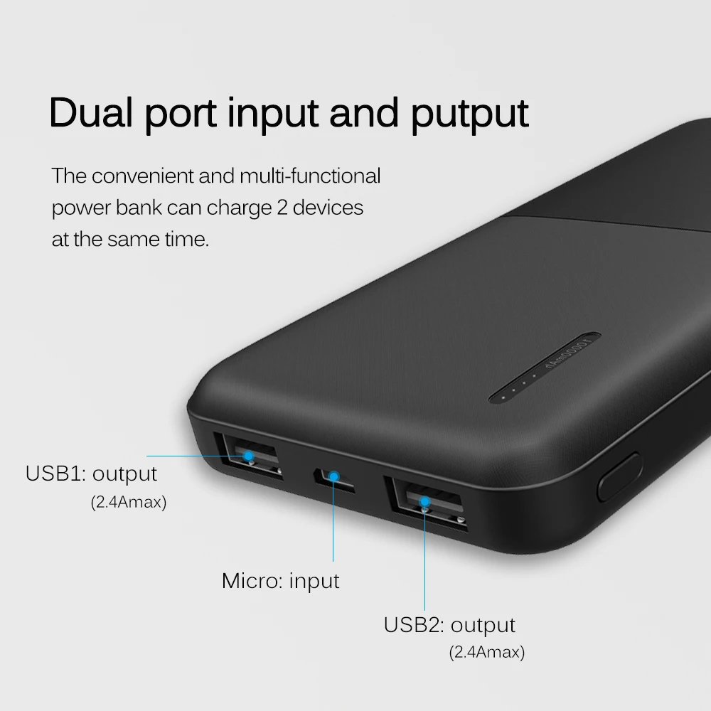 А. С 20000 мАч портативный внешний аккумулятор 2 usb порта мобильное зарядное