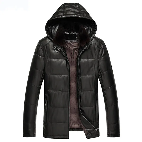 Куртка из натуральной кожи овчина утиный пух куртка на осень зиму мужская