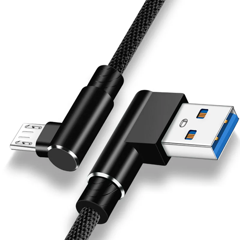 Новый зарядный кабель 1 м/2 м/3 м 90 градусов USB-кабель для iPhone 11X8 7 6 Plus Micro USB и Type-C C |