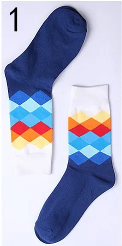 Мужские счастливые градиентные цветные носки из чистого хлопка яркие удобные