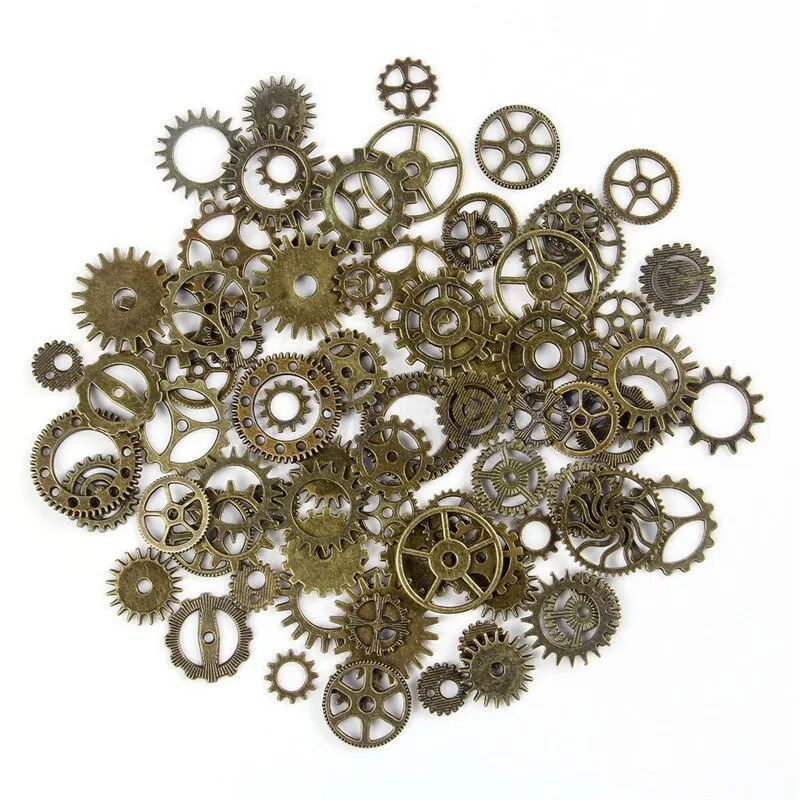 100 г/пакет бронзовые Запчасти для часов Steampunk Cyberpunnk Cogs Gears DIY JEWELRY CRAFT WB038 P20 | Дом и