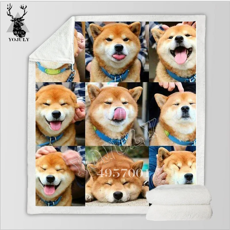 3D Pet Dog коллекция шерпа одеяло 3d принт животных Мопс плюшевое бульдог Хаски добер