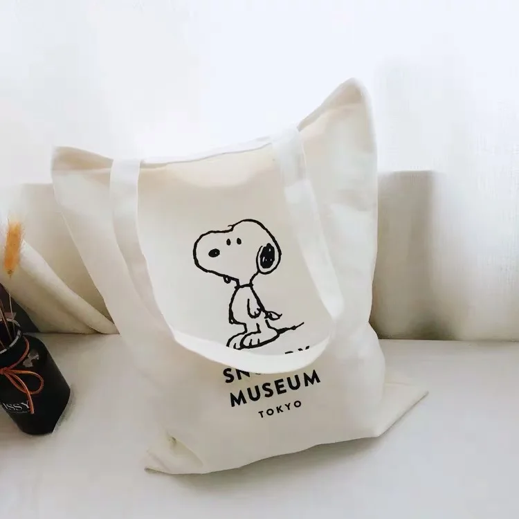 Мультяшная Холщовая Сумка-тоут Peanuts Rogue Dog Kawaii, модная сумка на плечо, лаконичная тканевая сумка на плечо, Женская Хлопковая сумка для покупок - Цвет: 02