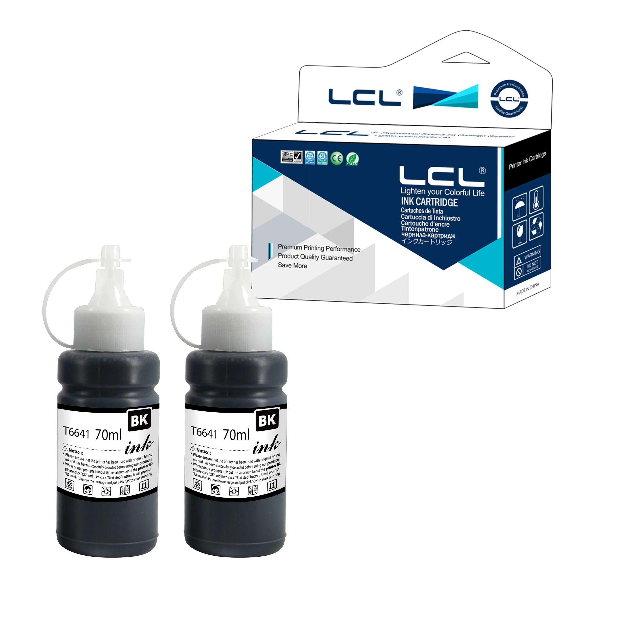 Картридж с чернилами LCL 664 T6641 T664120 (2 упаковки) совместимый Epson Expression ET-2500 ET-2550 ET-2600