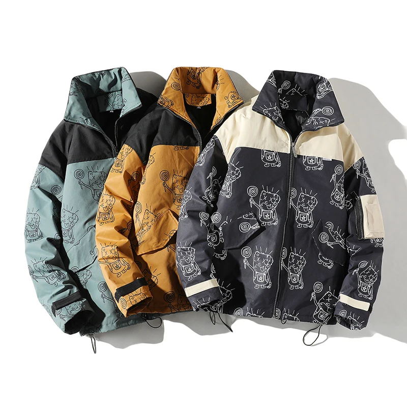 

Новинка 2021, стильное зимнее толстое хлопковое пальто большого размера с белой плитой, хлопковое пальто, одежда для отдыха с перекрестными к...