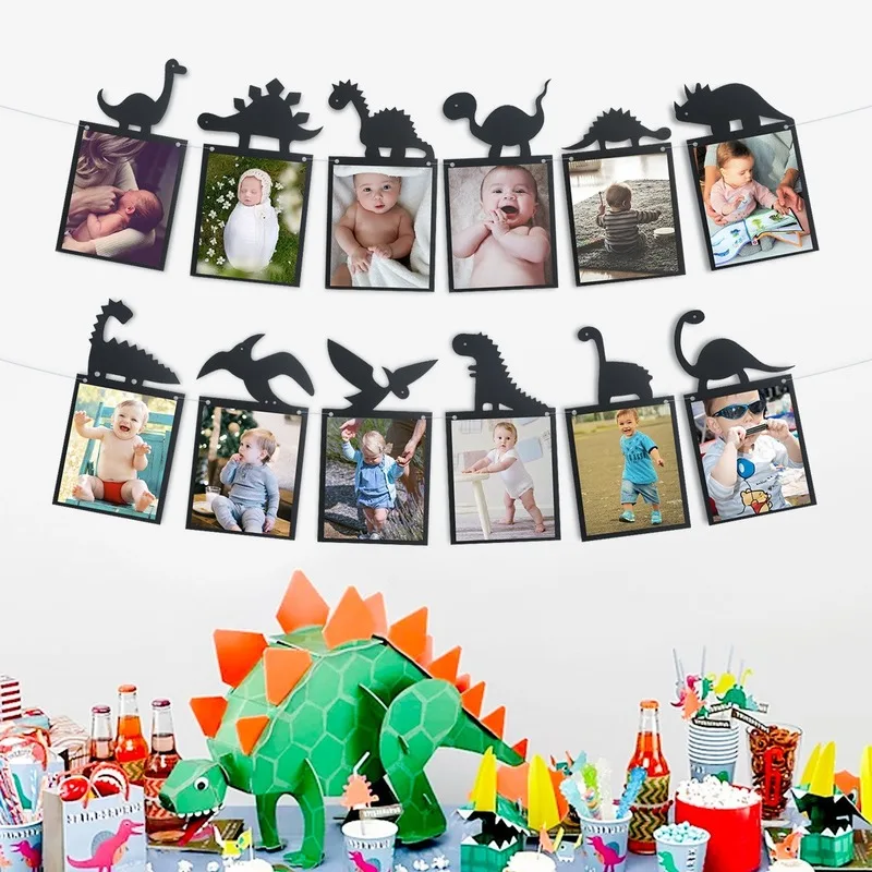 

1 шт. черный динозавр фото плакат динозавр тема вечерние Декор Baby Shower DIY фотосъемки с изображением окна во французском стиле День рождения ве...