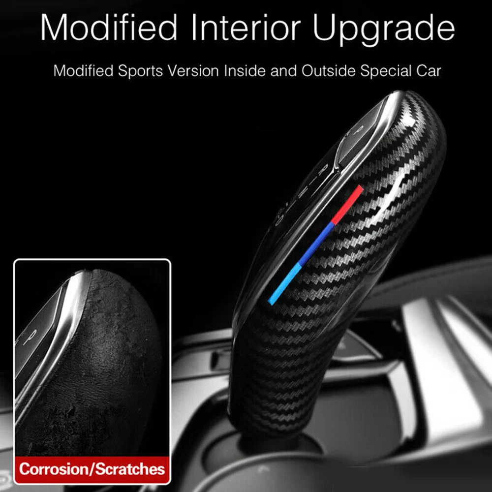 

Fiber Gear Shift Knob Cover Trim Gear Shift Car Interior Accessories Gear Shift For BMW 5/7 Series X3/X4 G30 G31 G01 G02 Carbon