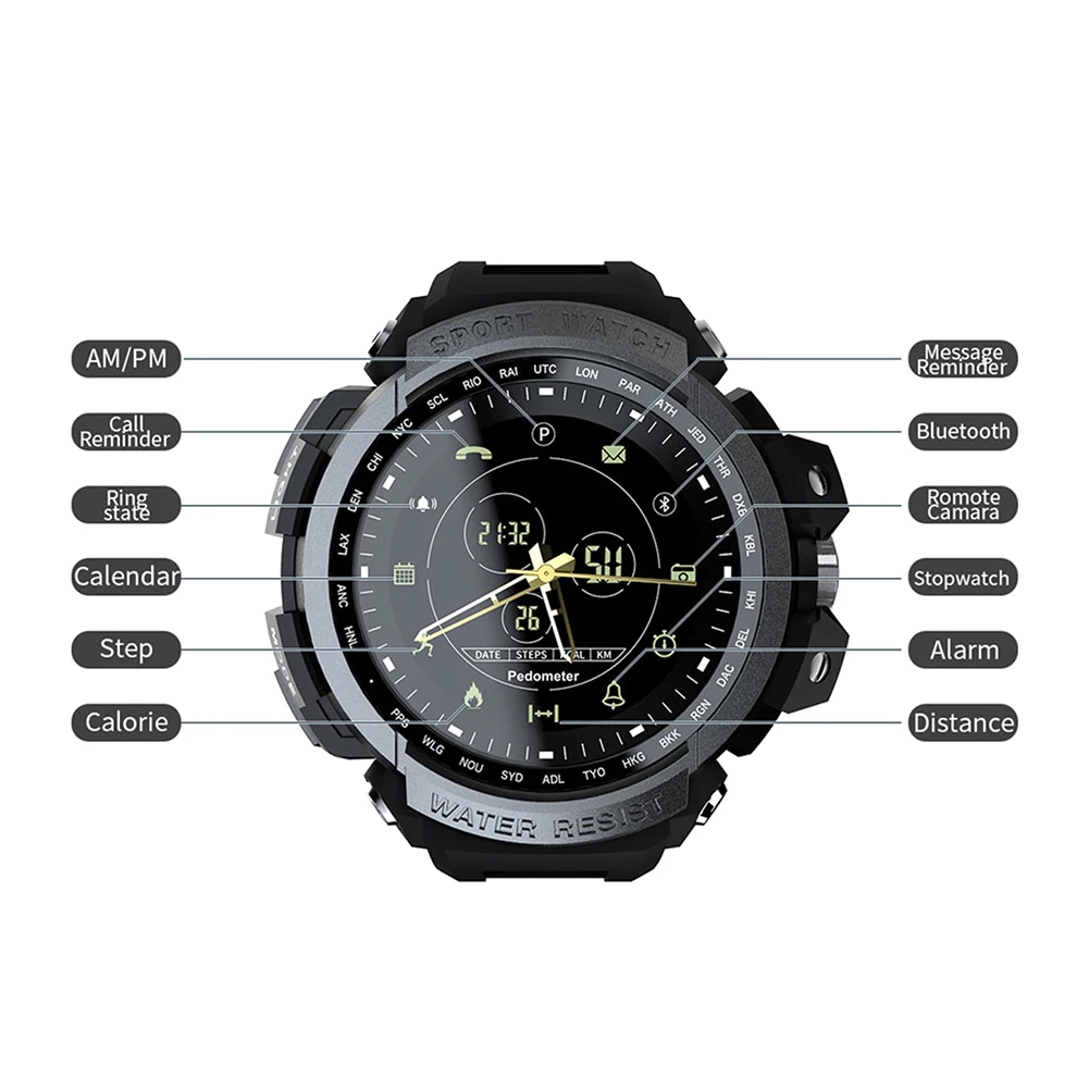Спортивные умные часы MK28 водонепроницаемые цифровые с напоминанием о вызове и